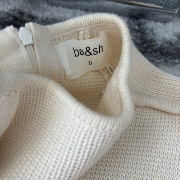 ba&sh Astana Button Sleeve Waffle Weave Cotton Wool Sweater - Picture 3 of 11